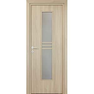 Usa interior Karpat, cu geam, reversibila, MDF, 78 x 203 cm, maro deschis