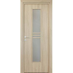 Usa interior Karpat, cu geam, reversibila, MDF, 88 x 203 cm, maro deschis