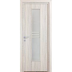 Usa interior Karpat, cu geam, reversibila, MDF, 88 x 203 cm, gri deschis