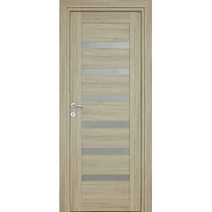 Usa interior Linneya, cu geam, reversibila, MDF, 78 x 203 cm, maro deschis