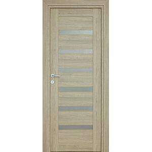 Usa interior Linneya, cu geam, reversibila, MDF, 88 x 203 cm, maro deschis