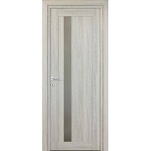 Usa interior Maya, cu geam, reversibila, MDF, 68 x 203 cm, gri deschis
