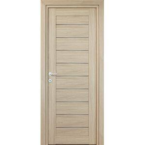 Usa interior Tarra, cu geam, reversibila, MDF, 78 x 203 cm, maro deschis