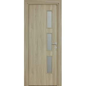 Usa interior Karpat Solo, cu geam, reversibila, MDF, 68 x 203 cm, frasin