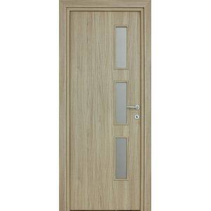 Usa interior Karpat Solo, cu geam, reversibila, MDF, 88 x 203 cm, frasin
