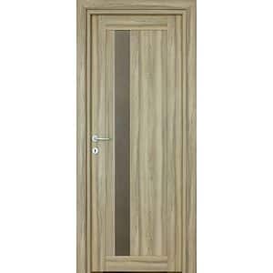 Usa interior Maya, cu geam, reversibila, MDF, 88 x 203 cm, maro deschis