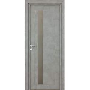 Usa interior Maya, cu geam, reversibila, MDF, 68 x 203 cm, gri inchis