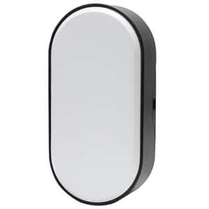 Lampa ovala Bulkhead GoodHome, LED integrat, 10 W, IP44, rezistenta la umiditate, negru