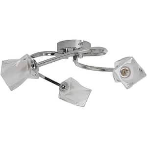 Lampa GOODHOME Gracies, 3 x G9, 25W, metal si sticla, argintiu
