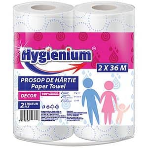 Prosop de hartie Hygienium, 2 straturi, 2 role