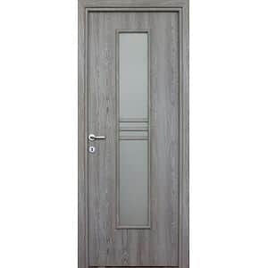 Usa interior Karpat, cu geam, reversibila, MDF, 78 x 203 cm, gri