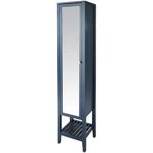 Dulap baie cu oglinda GOODHOME, 40.2 x 36.1 x 185 cm, albastru