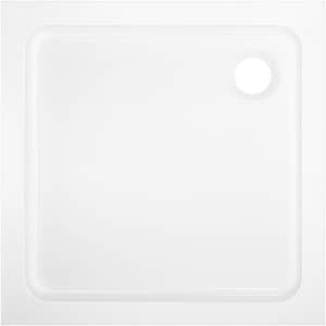 Cadita dus Dommel, patrata, ABS si acril, 70 x 70 x 15 cm, alb