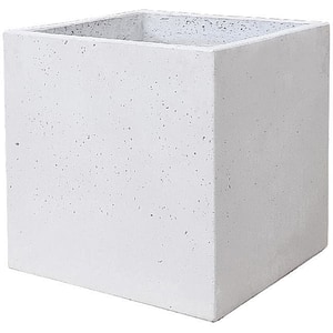 Ghiveci flori VERVE Nore, lut, 40 x 40 x 40 cm, gri deschis