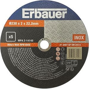 Disc polizor ERBAUER, metal, 230x22.2mm, 5 bucati