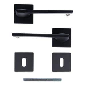 Maner usa, rozeta 50 x 50 mm, cheie, negru  Diana