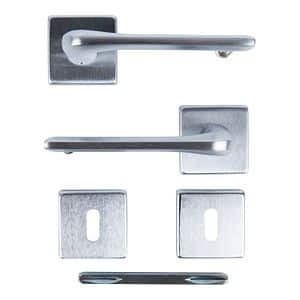 Maner usa, rozeta 50 x 50 mm, cheie, crom satin  Vittoria
