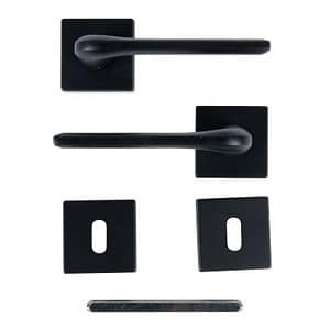 Maner usa, rozeta 50 x 50 mm, cheie, negru  Vittoria