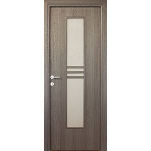 Usa interior Karpat, cu geam, reversibila, MDF, 88 x 203 cm, gri antracit