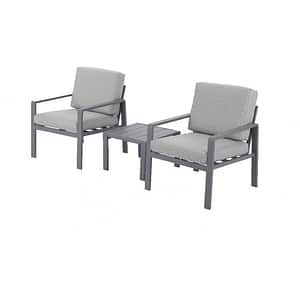 Set mobilier gradina GOODHOME Moorea, 3 piese, gri