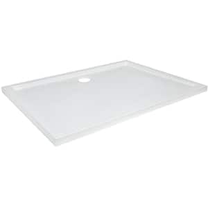 Cadita dus GOODHOME Vorma, dreptunghiulara, ABS si acril, 120 x 80 x 4 cm, alb
