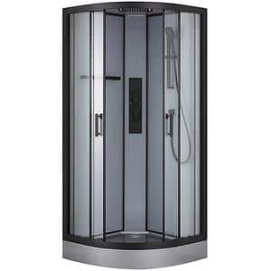 Cabina de dus cu hidromasaj GOODHOME Beloya, 90 x 90 x 220 cm, sticla securizata 6mm, profil negru