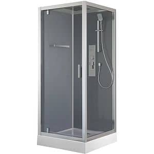 Cabina dus cu hidromasaj GoodHome Beloya, patrata, 90 x 90 x 220 cm, sticla securizata 6mm, profil crom