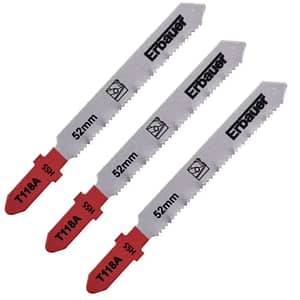 Lame fierastrau Erbauer T118A, pentru metal subtire, 1-3 mm, 3 buc