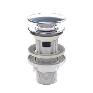 Ventil WIRQUIN quick-clack cu preaplin, ABS, dop inox, L 100 mm, argintiu