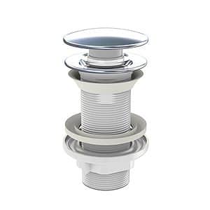 Ventil WIRQUIN quick-clack fara preaplin, ABS, dop inox, L 100 mm, argintiu