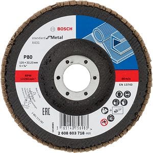 Disc de slefuire evantai BOSCH X431, granulatie 80, 125mm