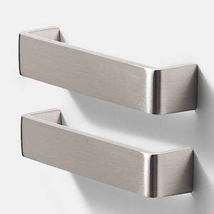 Set manere GOODHOME Gara, aliaj aluminiu, 13.6 cm, argintiu, 2 bucati