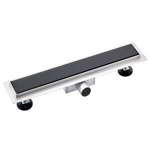 Rigola dus REECOMER SDG-B-450, inox si sticla, 450 mm, negru