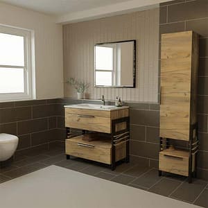Oglinda baie SANITOP Element, 70 x 4 x 68 cm, negru