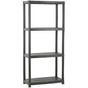 Raft 4 polite, 130 x 61 x 31 cm, plastic, negru