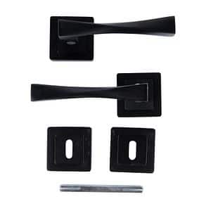 Set manere, rozete cheie, aluminiu, negru, usi de interior  Yale Verona