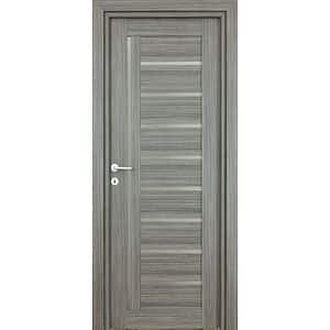 Usa interior Smart, cu geam, reversibila, MDF, 78 x 203 cm, negru periat