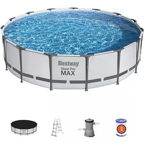 Piscina cadru metalic BESTWAY, rotunda, 14970 l, 457 x 107 cm, gri