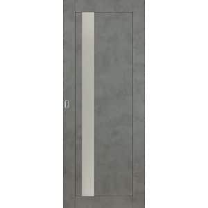 Usa interior Maya, cu geam, reversibila, MDF, 81.5 x 207 cm, gri inchis