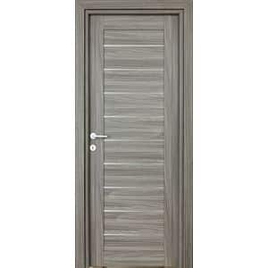 Usa interior Tarra, cu geam, reversibila, MDF, 78 x 203 cm, gri inchis