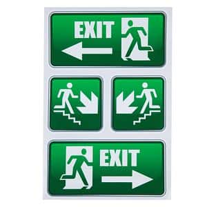 Set indicatoare "Sageti pentru evacuare de urgenta" Creative Sign, 30 x 20 cm