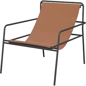 Scaun terasa GOODHOME Petalii, otel, 75.5 x 69.7 x 84.2 cm, maro
