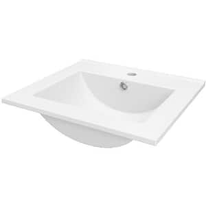 Lavoar baie GOODHOME Aruna, ceramica, 51.1 x 45.6 cm, alb lucios