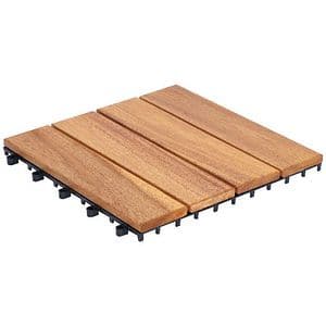 Set placi pentru pardoseala/dusumea KLIKSTROM Floro, lemn, 30 x 30 x 2.4 cm, 4 buc