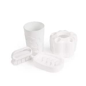 Set accesorii baie PLASTINA, 4 piese, alb