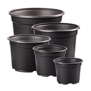 Ghiveci flori DALIA, plastic, D 13 cm, negru