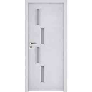 Usa interior INVADO Sagitarius, cu geam, dreapta, MDF, 77.6 x 206 cm, alb