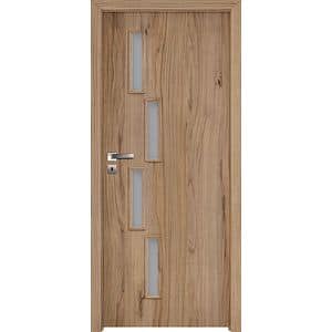 Usa interior INVADO Sagitarius, cu geam, dreapta, MDF, 87.6 x 206 cm, maro