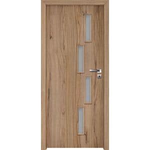 Usa interior INVADO Sagitarius, cu geam, stanga, MDF, 84.4 x 204 cm, maro