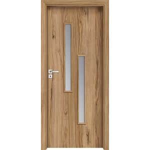 Usa interior INVADO Strada, cu geam, dreapta, MDF, 84.4 x 204 cm, maro